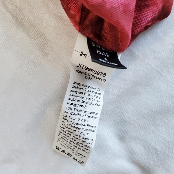 Shein Bae Long Sleeve Mesh Corset Top With Rhinestones - Floral Rose Print - Picture 8 of 8